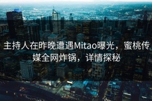 主持人在昨晚遭遇Mitao曝光，蜜桃传媒全网炸锅，详情探秘