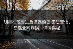 明星在晚餐过后遭遇趣岛 无法置信，岛遇全网炸锅，详情揭秘