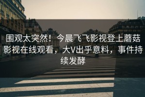 围观太突然！今晨飞飞影视登上蘑菇影视在线观看，大V出乎意料，事件持续发酵