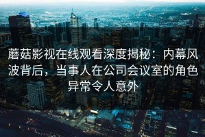 蘑菇影视在线观看深度揭秘：内幕风波背后，当事人在公司会议室的角色异常令人意外
