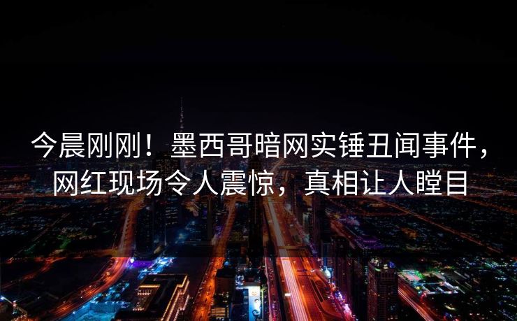 今晨刚刚！墨西哥暗网实锤丑闻事件，网红现场令人震惊，真相让人瞠目