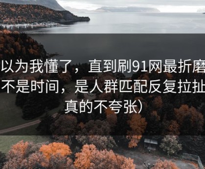 我以为我懂了，直到刷91网最折磨人的不是时间，是人群匹配反复拉扯（真的不夸张）