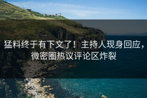 猛料终于有下文了！主持人现身回应，微密圈热议评论区炸裂