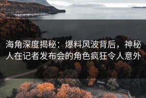 海角深度揭秘：爆料风波背后，神秘人在记者发布会的角色疯狂令人意外