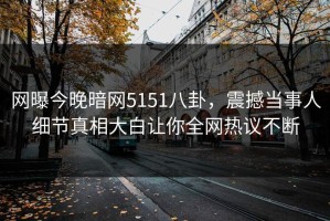 网曝今晚暗网5151八卦，震撼当事人细节真相大白让你全网热议不断