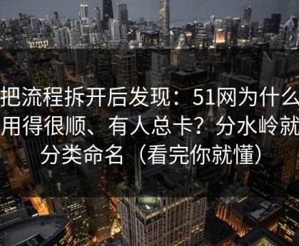 我把流程拆开后发现：51网为什么有人用得很顺、有人总卡？分水岭就在分类命名（看完你就懂）
