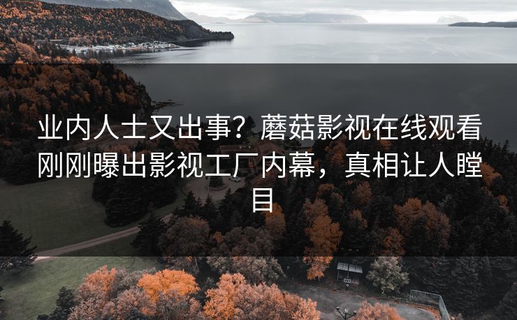 业内人士又出事？蘑菇影视在线观看刚刚曝出影视工厂内幕，真相让人瞠目
