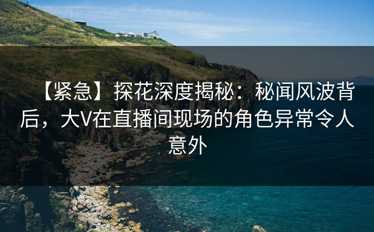 【紧急】探花深度揭秘：秘闻风波背后，大V在直播间现场的角色异常令人意外